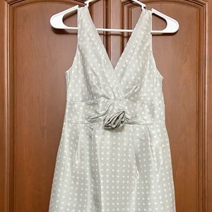 J. Crew silk metallic polka dot rosette dress